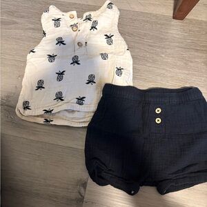 Cat & Jack Pineapple Print Set - Black and Cream
